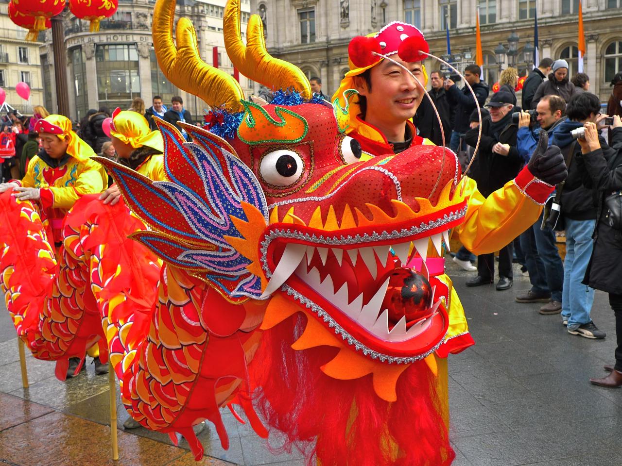 Chinese new year drone dragon