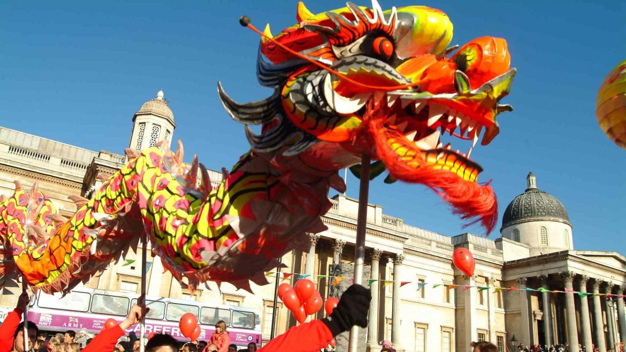 Chinese new year drone dragon